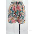 shorts de estampa de praia casuais femininos